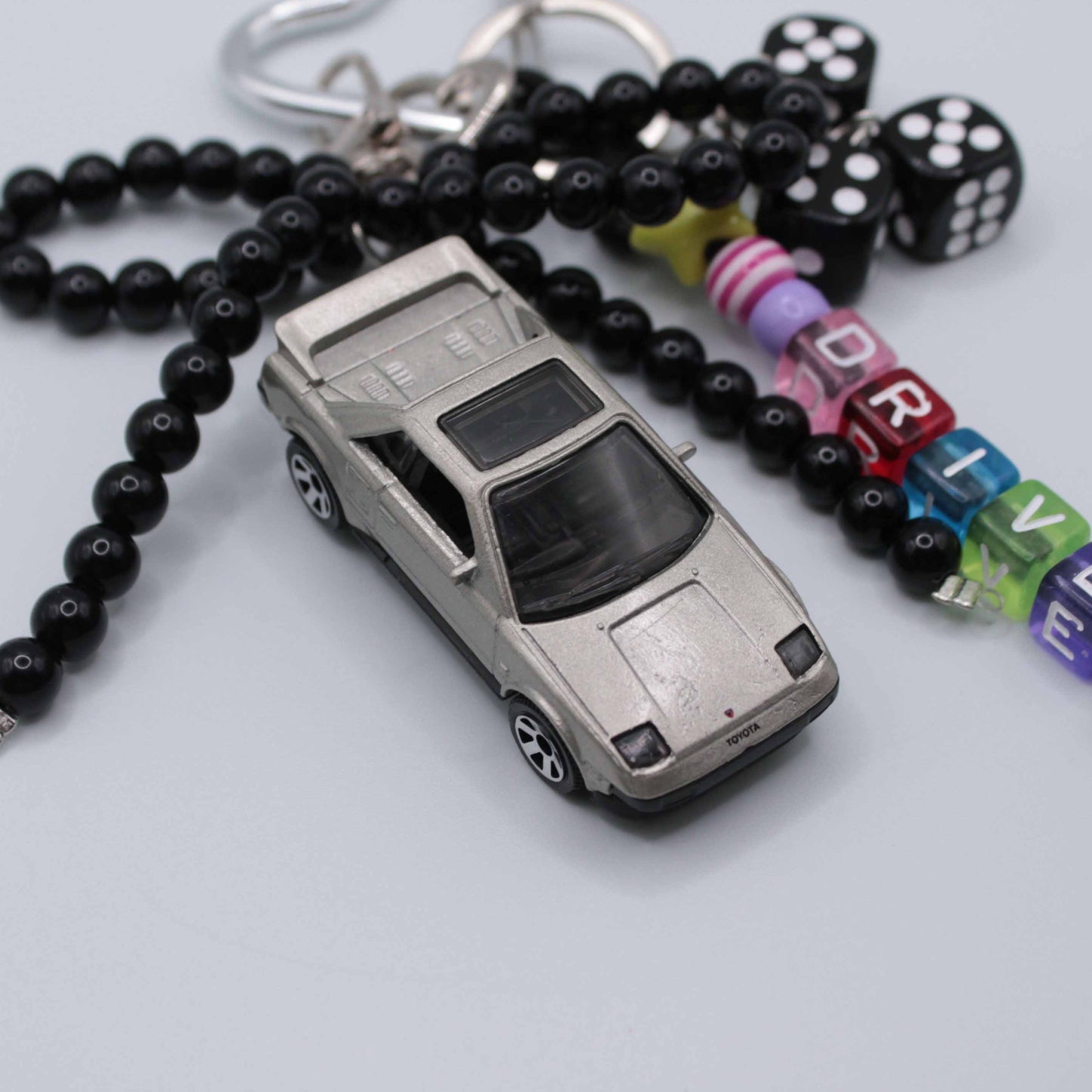 Silver Toyota Vintage Car Charm