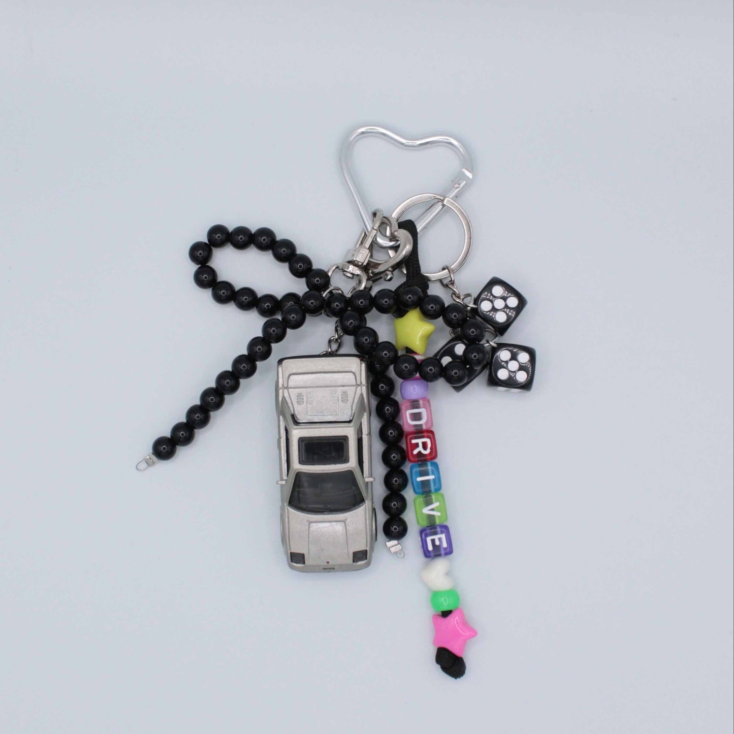 Silver Toyota Vintage Car Charm