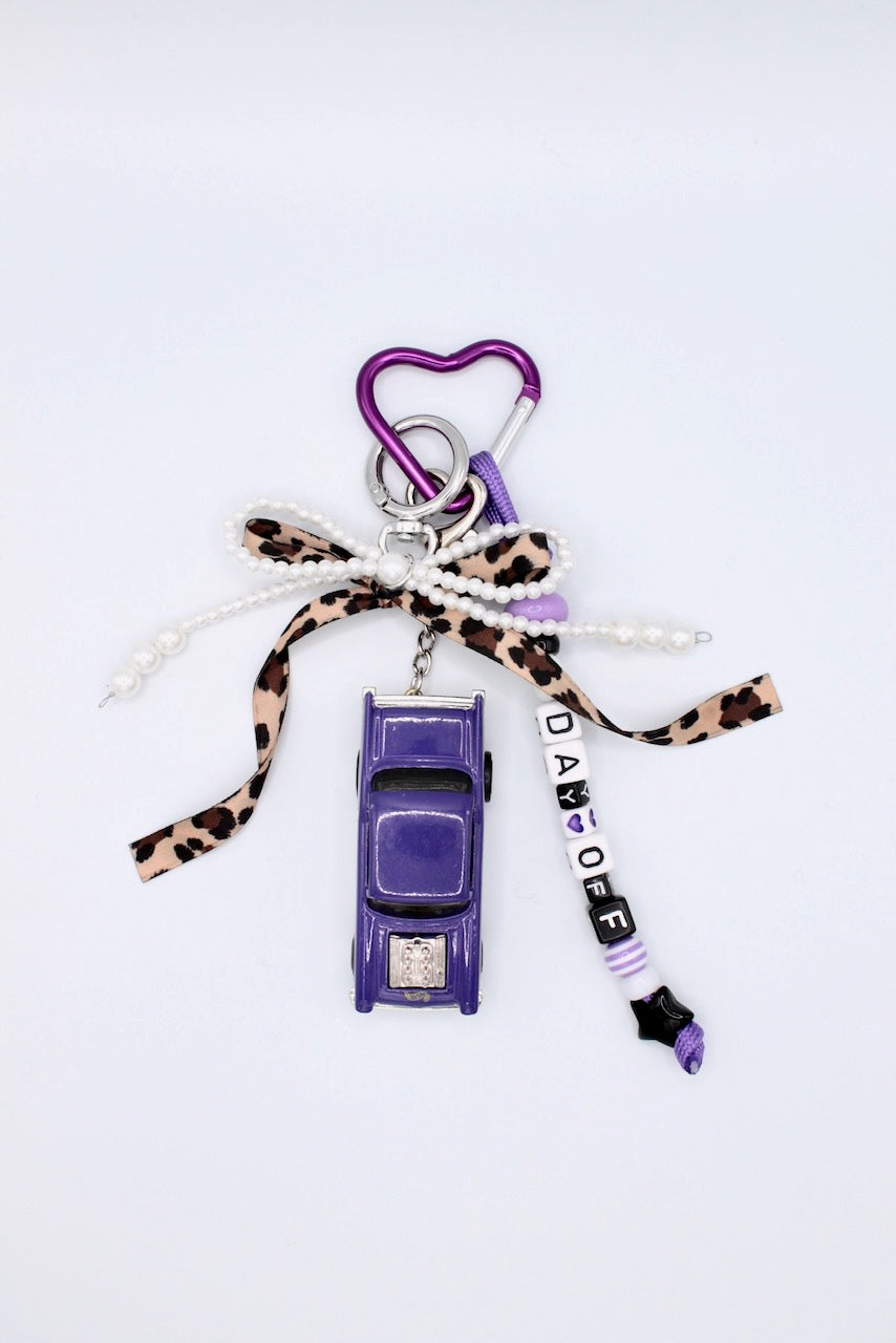 Purple & Silver Vintage Car Key Chain