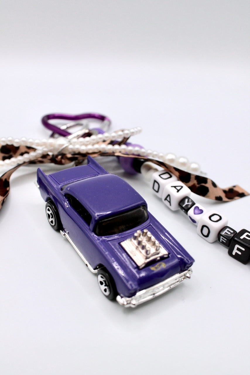 Purple & Silver Vintage Car Key Chain