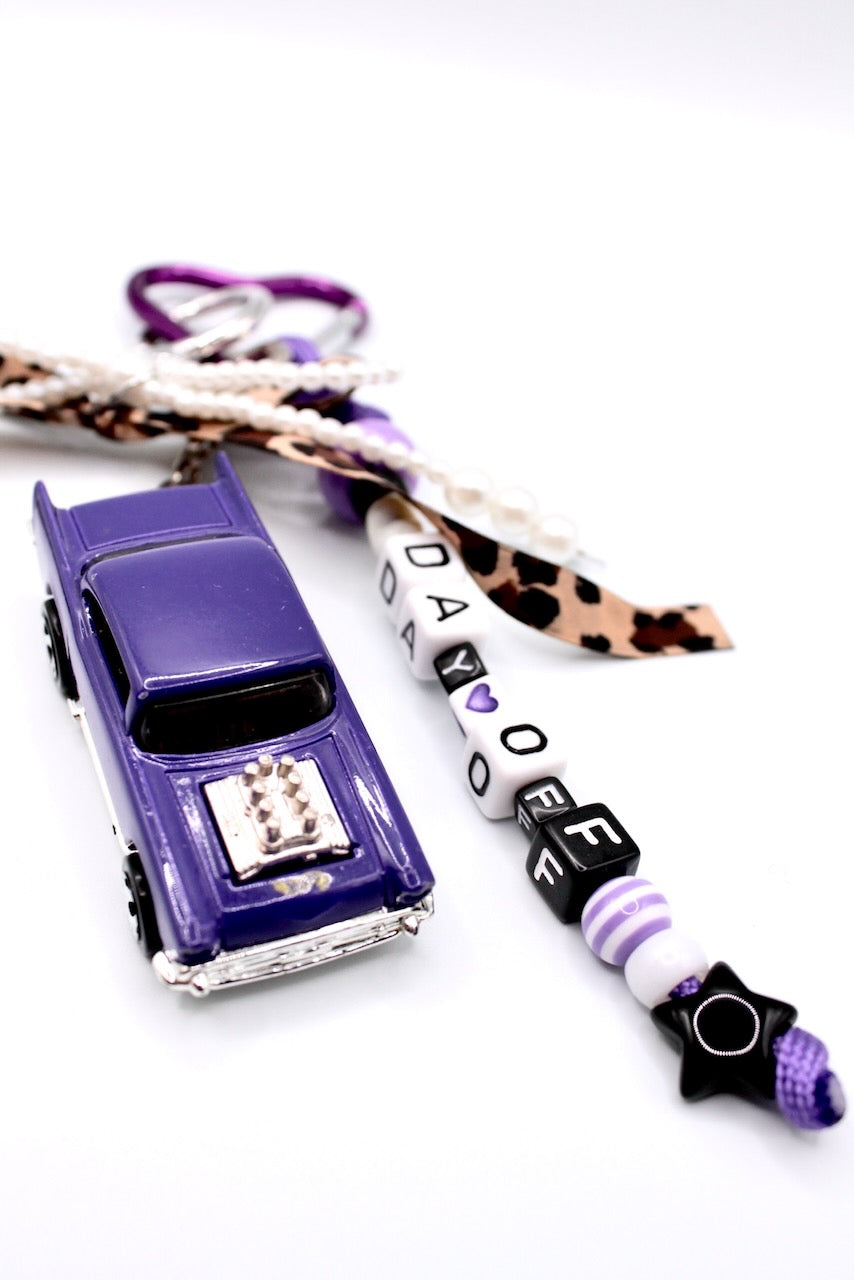Purple & Silver Vintage Car Key Chain