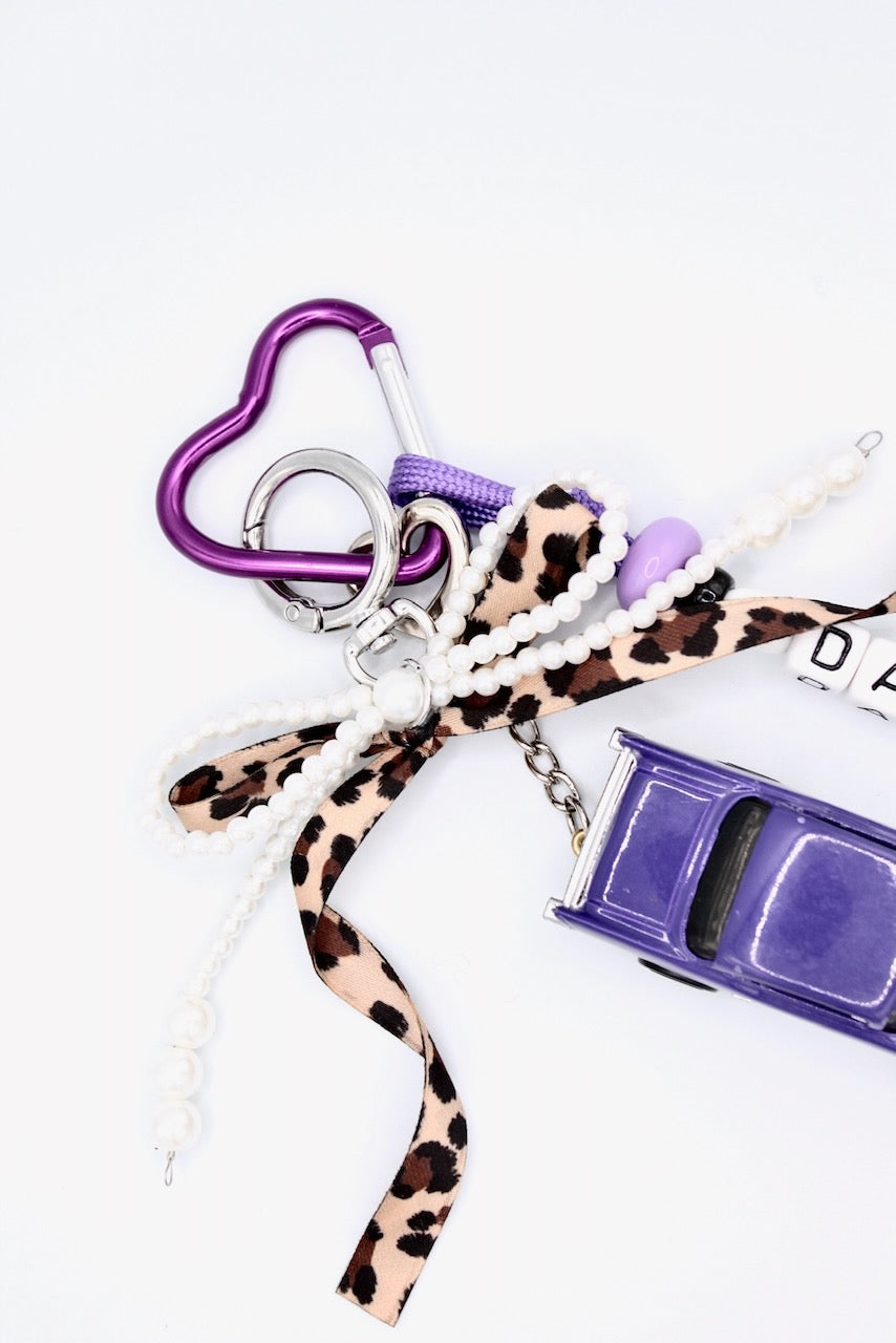 Purple & Silver Vintage Car Key Chain