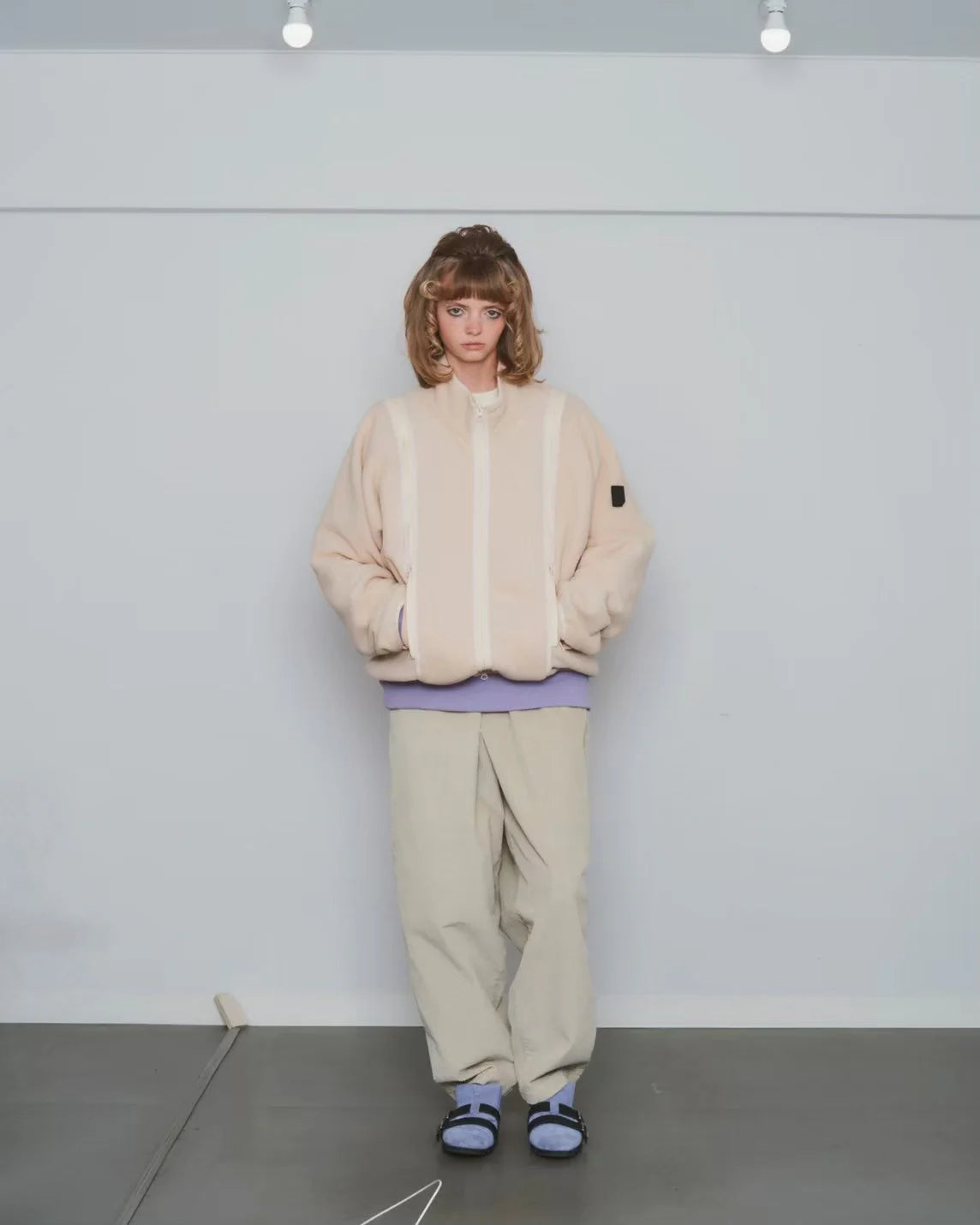 Noren Fleece Jacket Beige by PHINGERIN sold at nation Osaka.