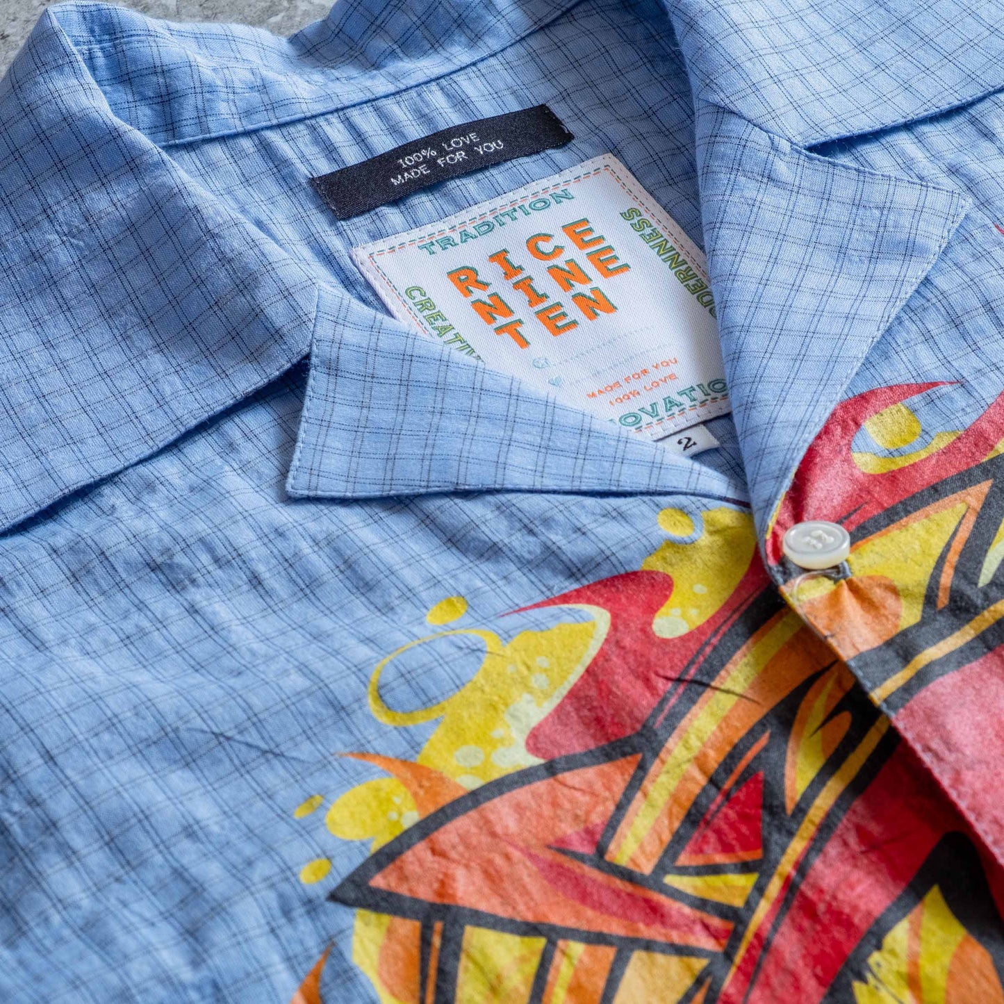 Open Soutien Collar Shirt by RICE NINE TEN sold at nation Osaka.