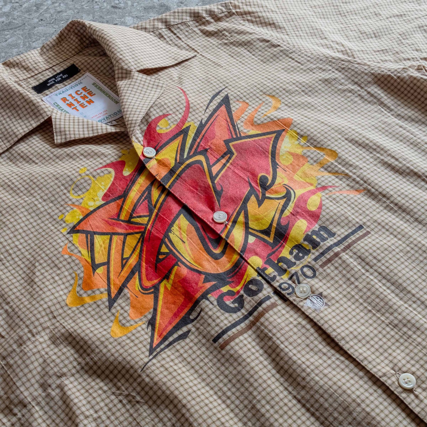 Open Soutien Collar Shirt by RICE NINE TEN sold at nation Osaka.