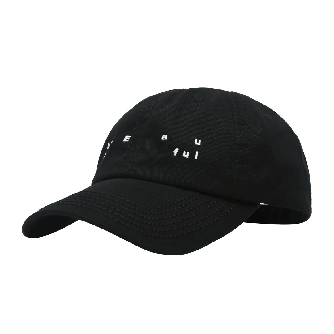Spirit 6 Panel Hat Black White by b.eautiful sold at nation Osaka.