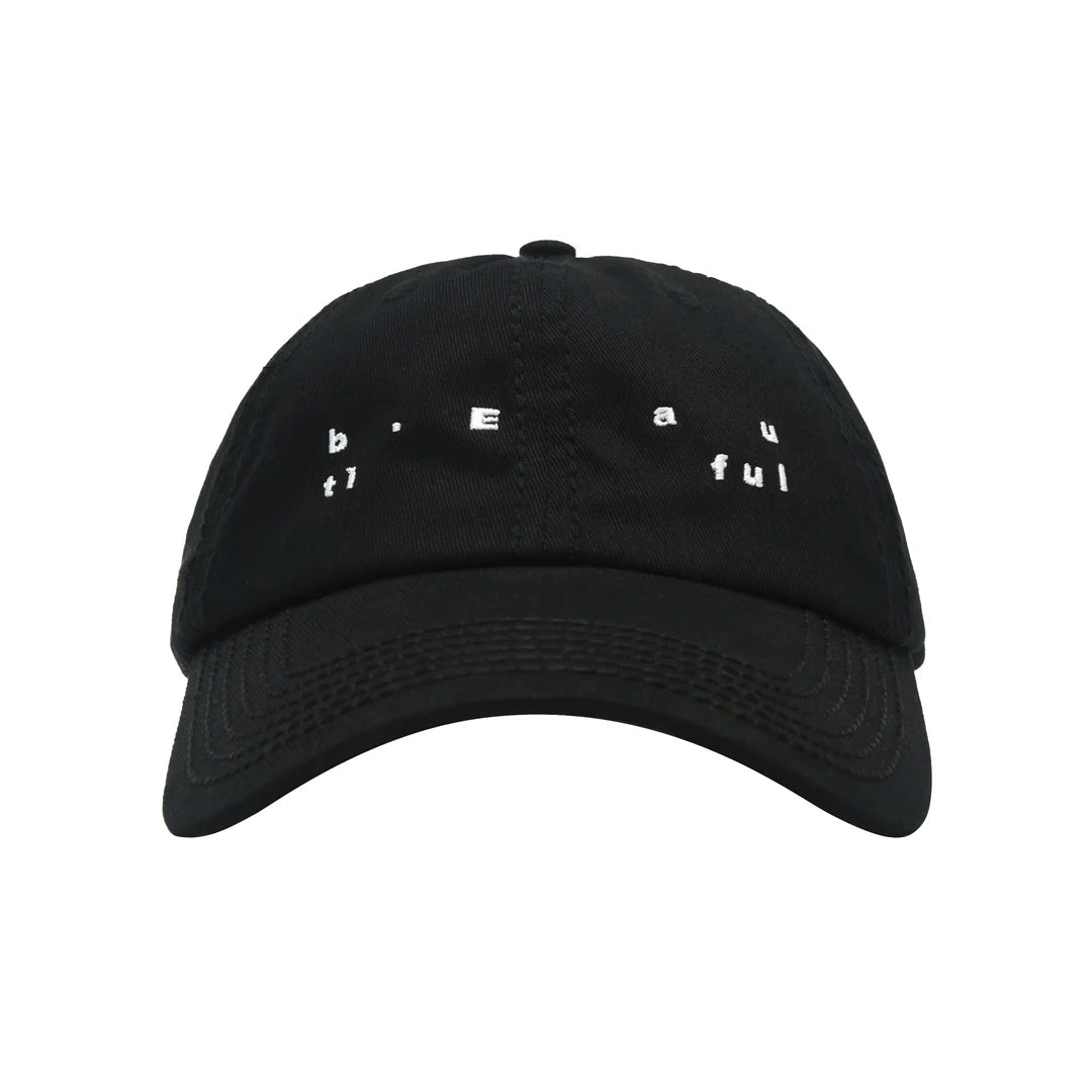 Spirit 6 Panel Hat Black White by b.eautiful sold at nation Osaka.