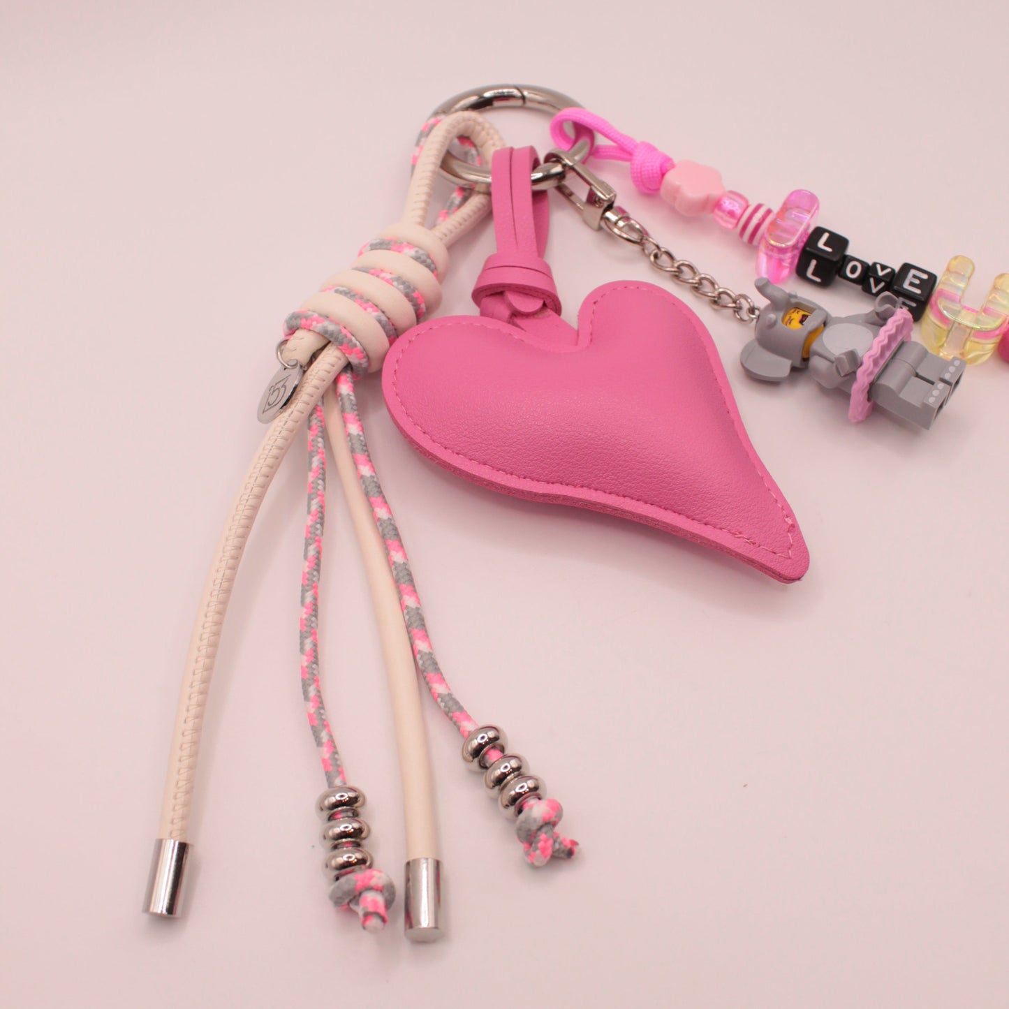 Light Pink Heart Charm Set