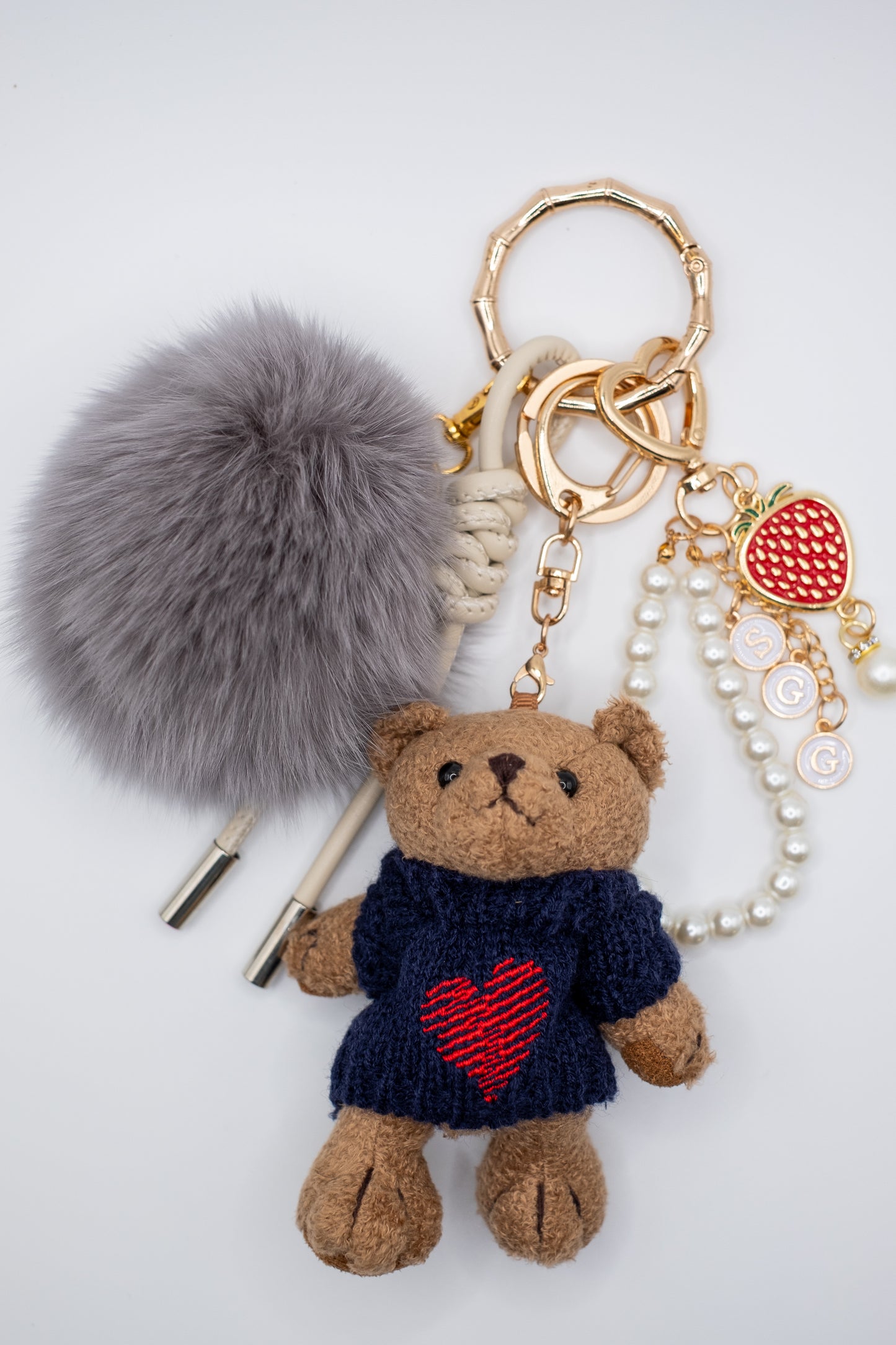 Navy Sweater Bear Charm Set