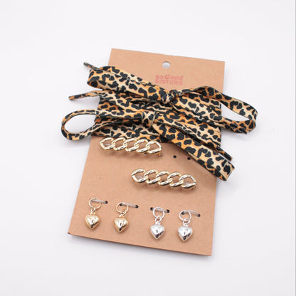 Golden Leopard Shoe Charm Set