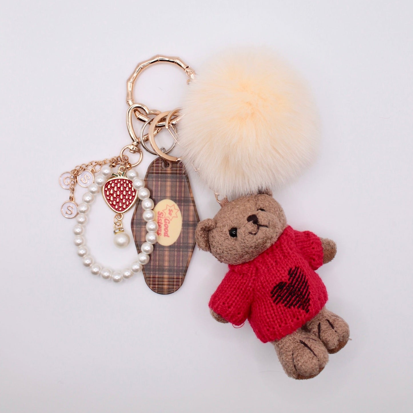 Red Sweater Bear Charm Set