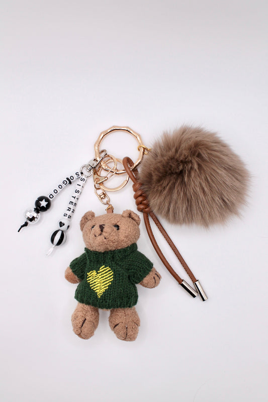 Green Sweater Bear Charm Set