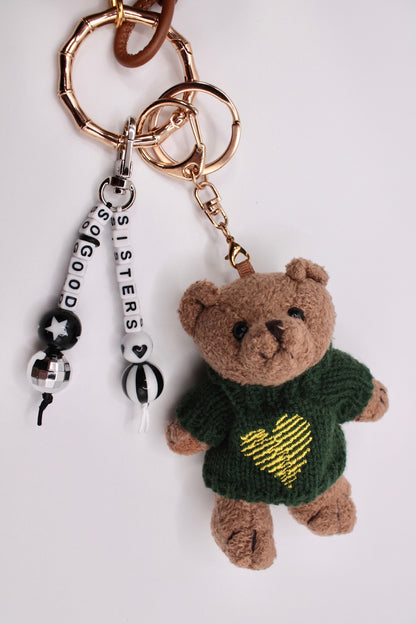 Green Sweater Bear Charm Set
