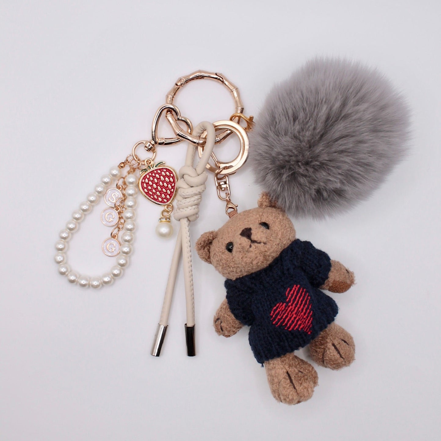 Navy Sweater Bear Charm Set