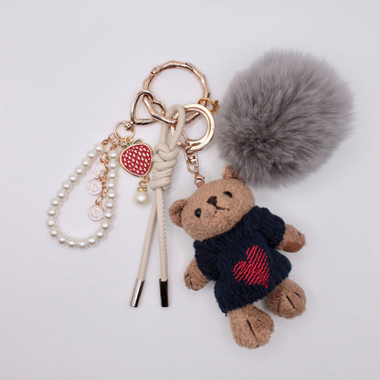 Navy Sweater Bear Charm Set