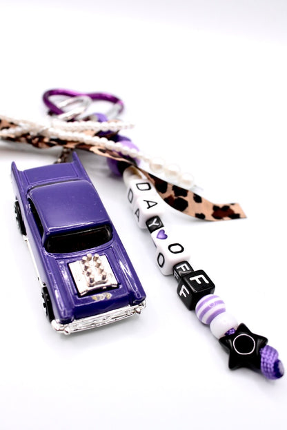 Purple & Silver Vintage Car Key Chain