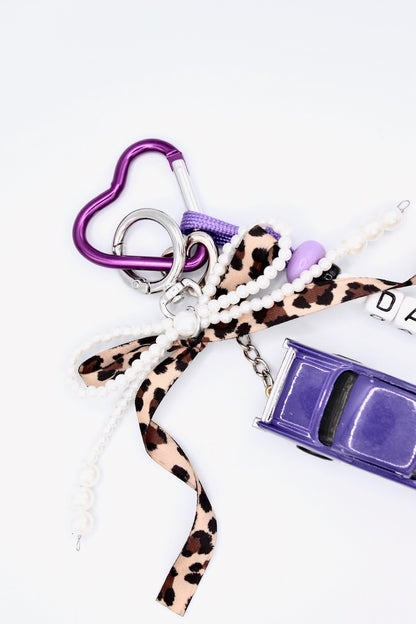 Purple & Silver Vintage Car Key Chain