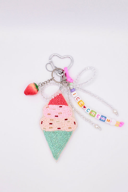 Ice cream with Cherry Bag Charm🍦