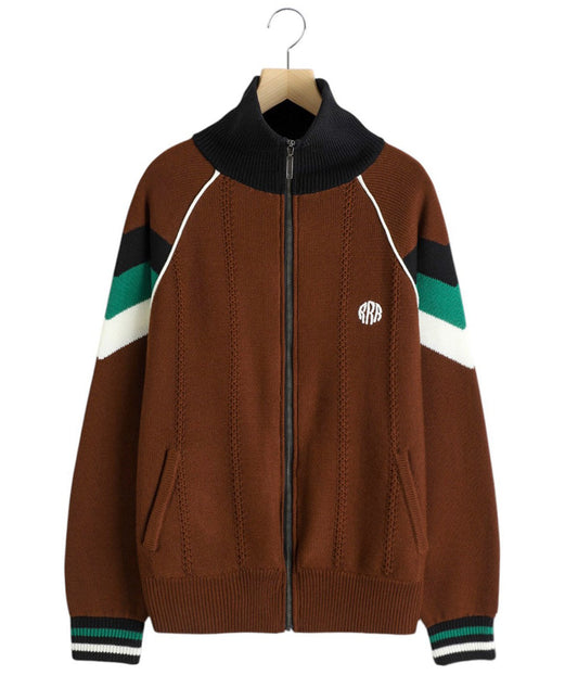 KNITTED TRACK JACKET by RICE NINE TEN sold at nation Osaka.