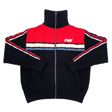 Knitting Track Jacket by RICE NINE TEN sold at nation Osaka.