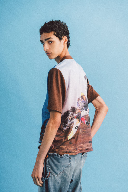 Photo Print Tee Brown by RICE NINE TEN sold at nation Osaka.