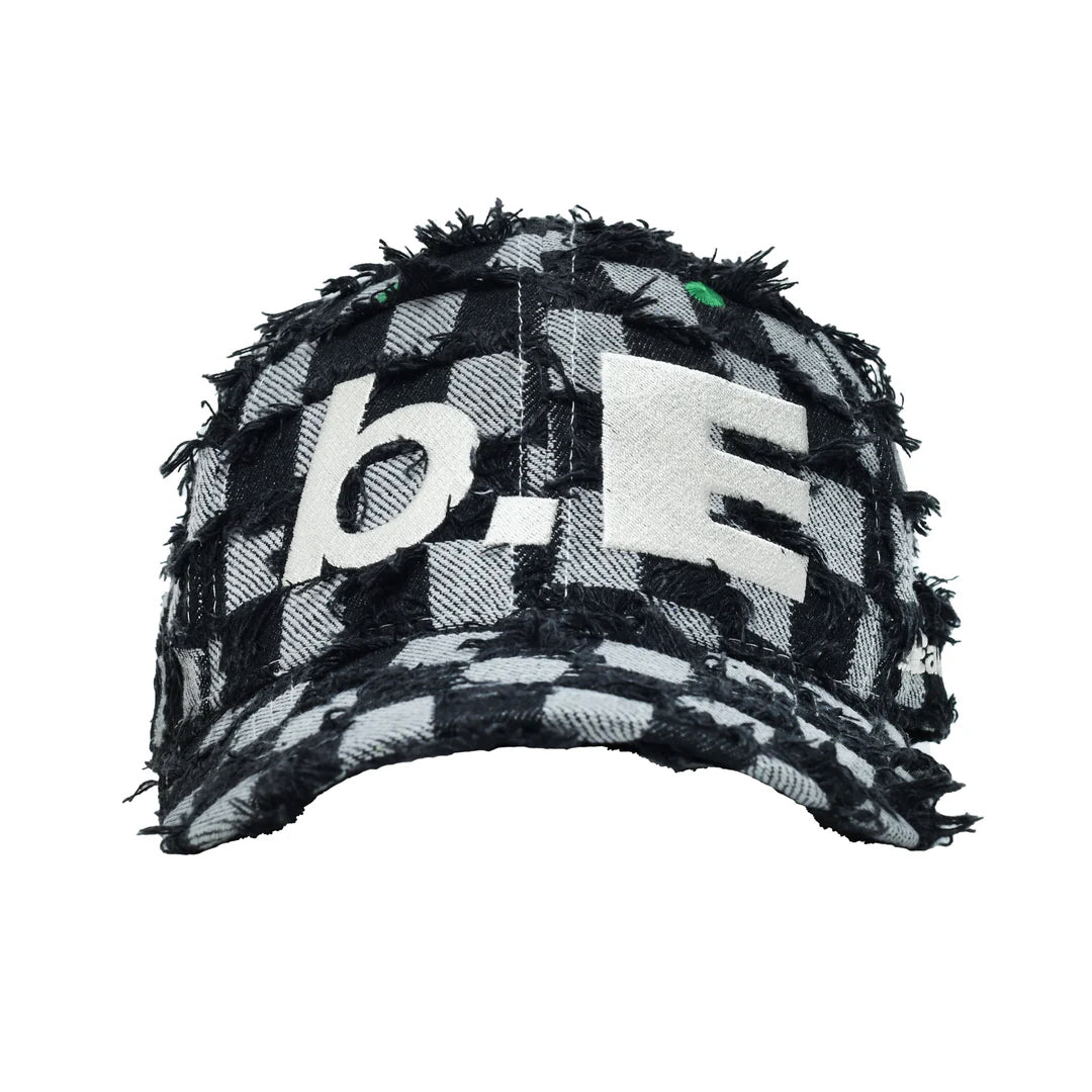 B.e Hat Black Checker Denim by b.eautiful sold at nation Osaka.