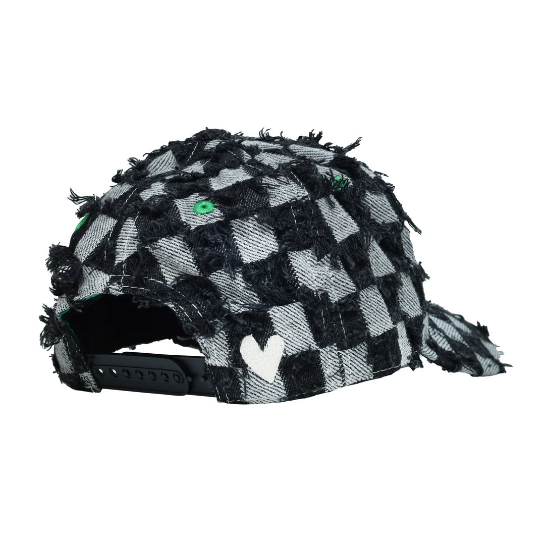 B.e Hat Black Checker Denim by b.eautiful sold at nation Osaka.