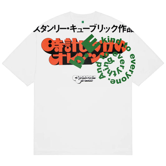 B.eautiful Orange T-Shirt White by b.eautiful sold at nation Osaka.