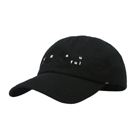 Spirit 6 Panel Hat Black White by b.eautiful sold at nation Osaka.