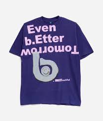 b.E Evan Better Tomorrow T Shirt Purple by b.eautiful sold at nation Osaka.